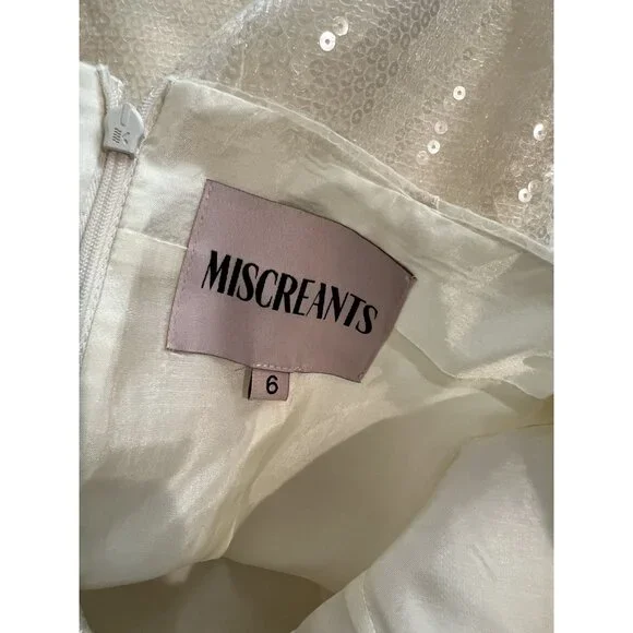 MISCREANTS Sequin Mini Dress in Cream